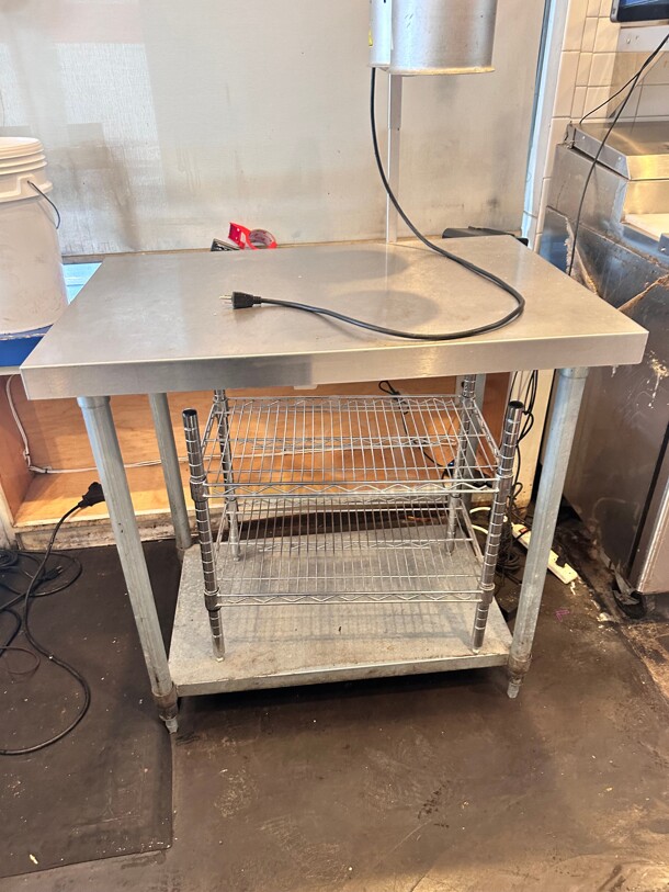 Commercial Stainless Steel 36 inch Table With Heat Lamp - Image 4 of 7