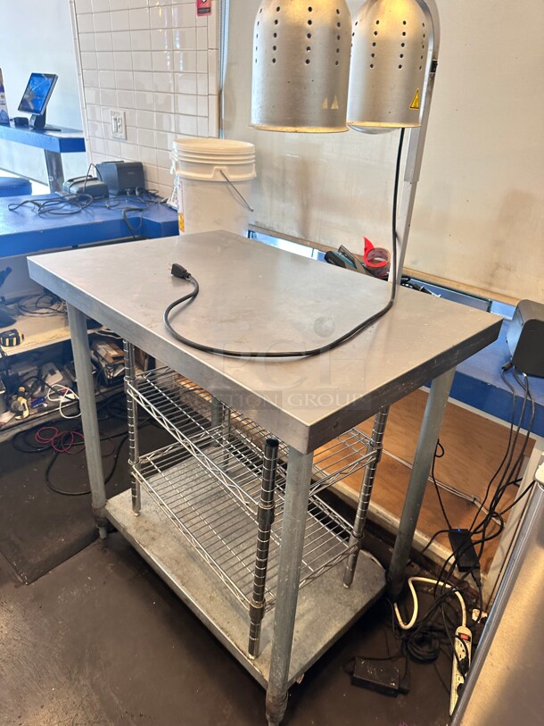 Commercial Stainless Steel 36 inch Table With Heat Lamp - Image 5 of 7
