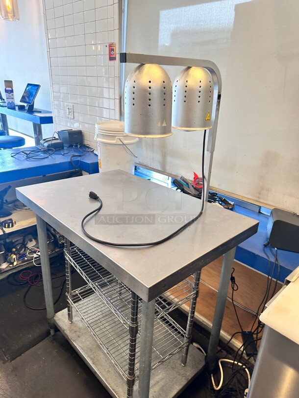 Commercial Stainless Steel 36 inch Table With Heat Lamp - Image 6 of 7
