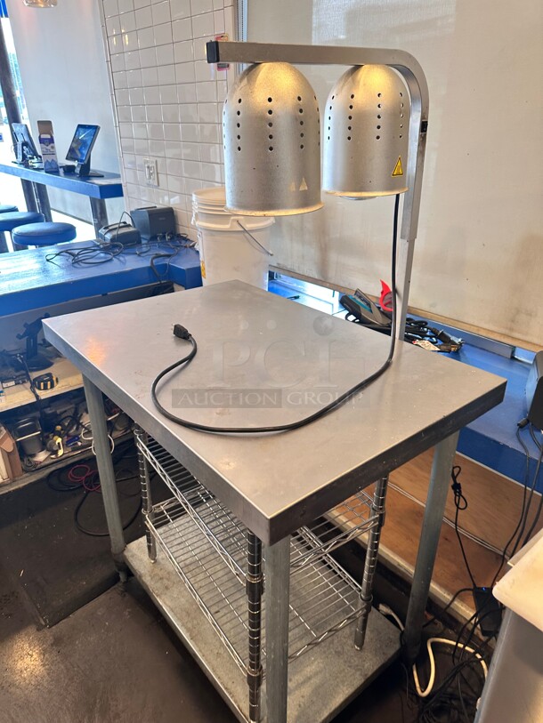 Commercial Stainless Steel 36 inch Table With Heat Lamp - Image 7 of 7