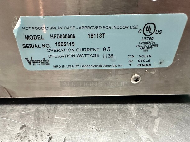 Late Model Vendo HFD000006 35  inch For Multi-Product Heated Display Merchandiser 115 Volt Working - Image 9 of 9