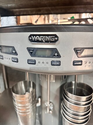 Late Model Waring WDM360TX Countertop Drink Mixer w/ (3) Spindles & (3) Speeds, 120v Working