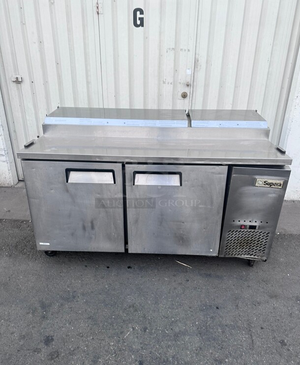 Supra 67 inch Pizza Prep Table w/ Refrigerated Base, 115v Working - Image 1 of 6