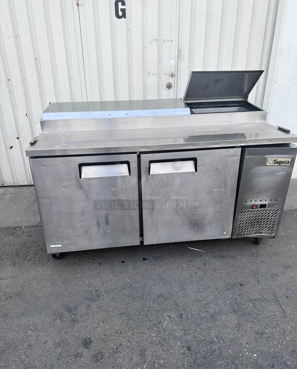 Supra 67 inch Pizza Prep Table w/ Refrigerated Base, 115v Working - Image 2 of 6