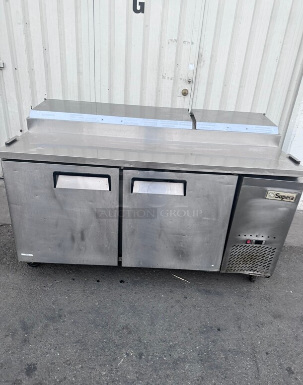 Supra 67 inch Pizza Prep Table w/ Refrigerated Base, 115v Working - Image 6 of 6