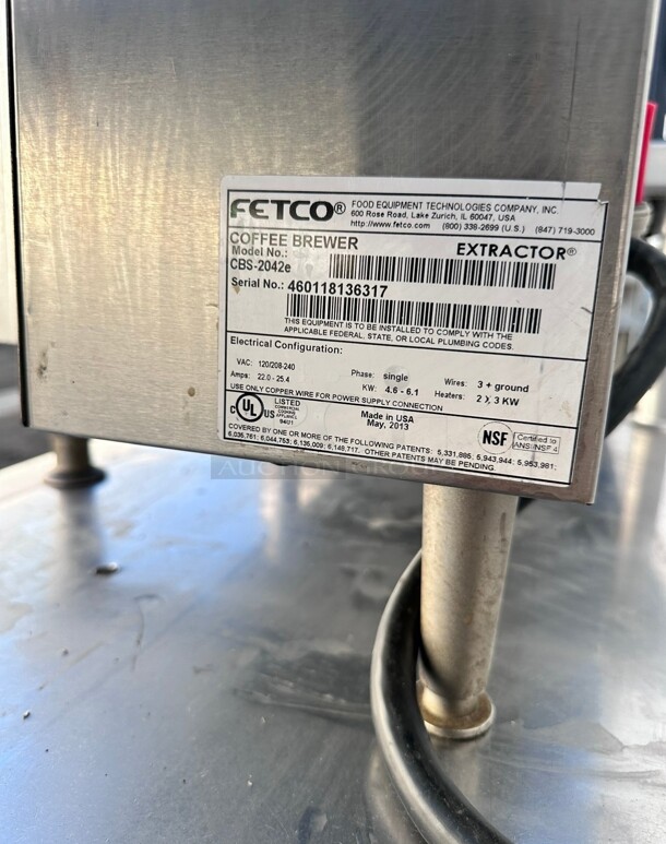 New Fetco CBS-2042e Dual Station Brewer 220 Volt 3 Phase Working - Image 8 of 10