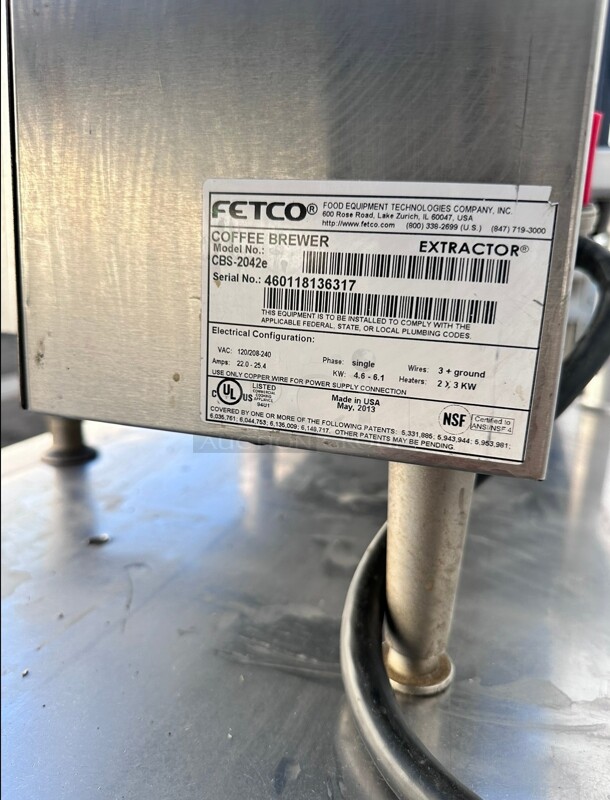 New Fetco CBS-2042e Dual Station Brewer 220 Volt 3 Phase Working - Image 9 of 10