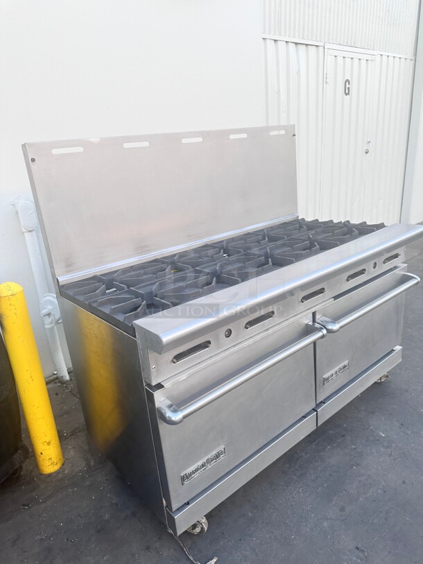 Fully Refurbished American Range AR-10  10 Burner Gas Range w/ (2) Standard Ovens Working - Image 2 of 10