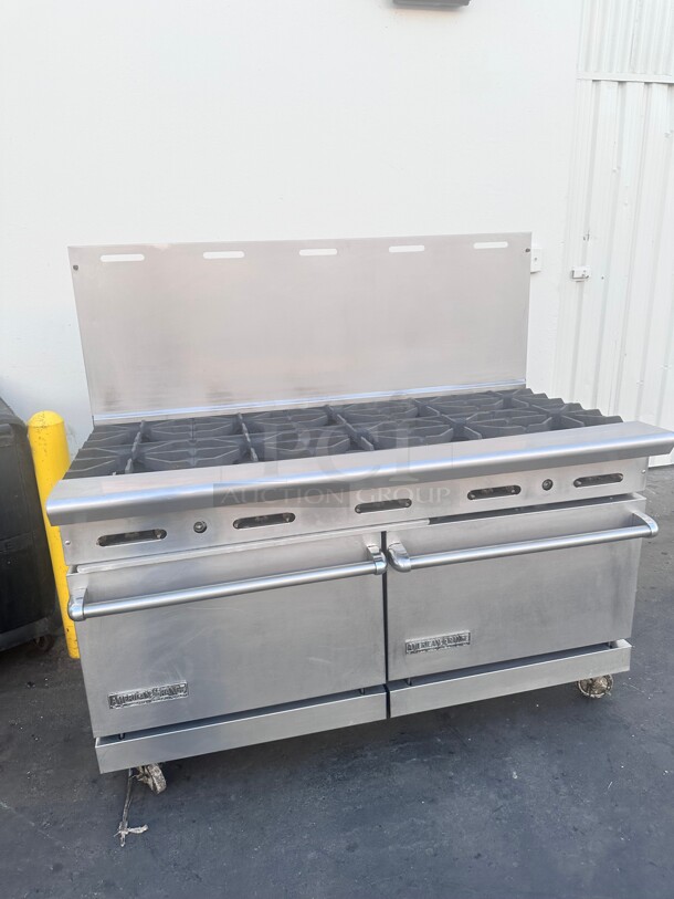 Fully Refurbished American Range AR-10  10 Burner Gas Range w/ (2) Standard Ovens Working - Image 4 of 10