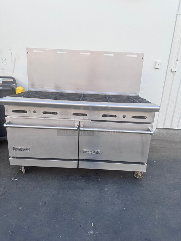 Fully Refurbished American Range AR-10  10 Burner Gas Range w/ (2) Standard Ovens Working - Image 8 of 10