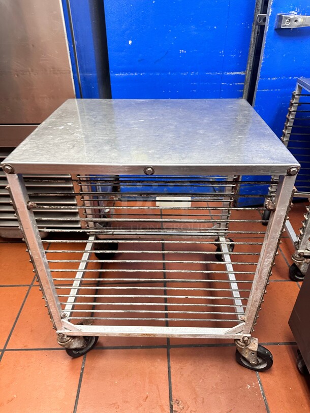 Advance Tabco  25 inch  Mixer Table w/ All Stainless Pan Slide Base, Mobile, on Wheels - Image 2 of 6