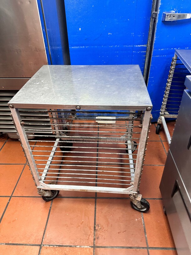Advance Tabco  25 inch  Mixer Table w/ All Stainless Pan Slide Base, Mobile, on Wheels - Image 3 of 6
