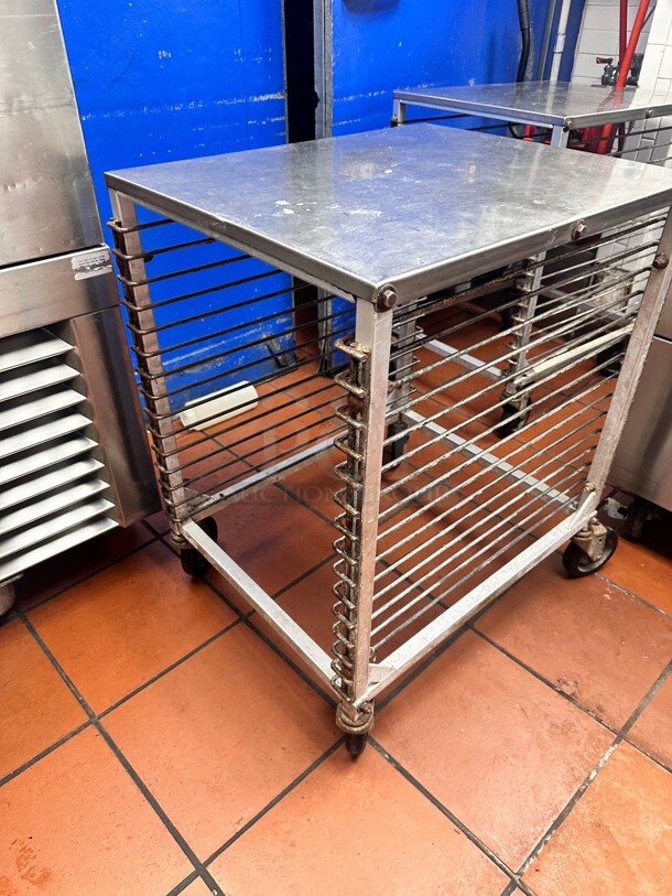 Advance Tabco  25 inch  Mixer Table w/ All Stainless Pan Slide Base, Mobile, on Wheels - Image 4 of 6