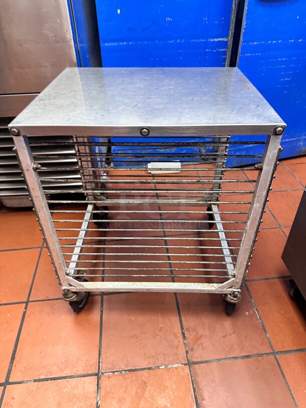 Advance Tabco  25 inch  Mixer Table w/ All Stainless Pan Slide Base, Mobile, on Wheels - Image 6 of 6