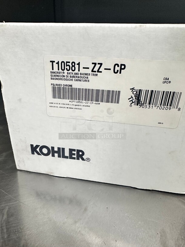 New in box Kohler Bancroft Valve Trim Only Rite-Temp Pressure Balanced with Metal Lever Handle - Image 3 of 4