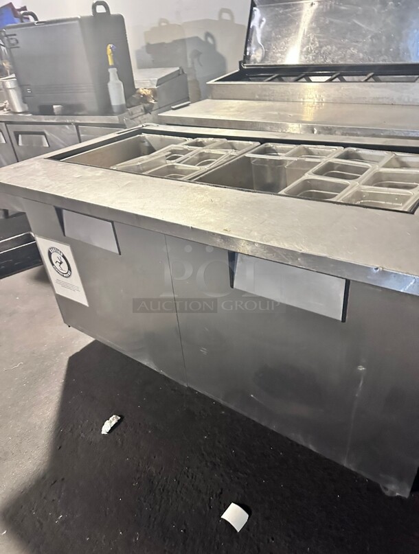 Working True AQ-60-24M 60 inch Sandwich/Salad Prep Table w/ Refrigerated Base, 115v  - Image 2 of 6