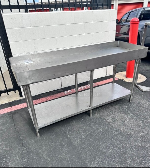 Commercial Heavy Duty Stainless Steel 72 inch Mixing Table NSF - Image 1 of 6