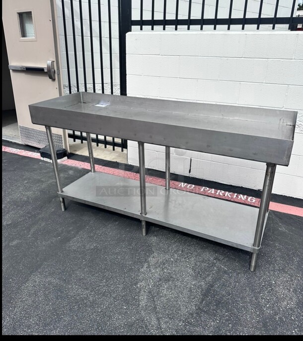 Commercial Heavy Duty Stainless Steel 72 inch Mixing Table NSF - Image 4 of 6