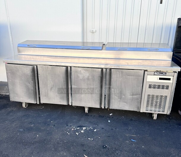 Blue Air BCPP-100 100 inch Wide 3 Door Pizza Prep Table 115 Volt - Image 6 of 7