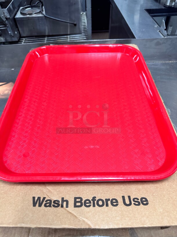 New Carlisle CT141803 Plastic Cafeteria Tray - 17 4/5L x 14W, Red - Image 2 of 7
