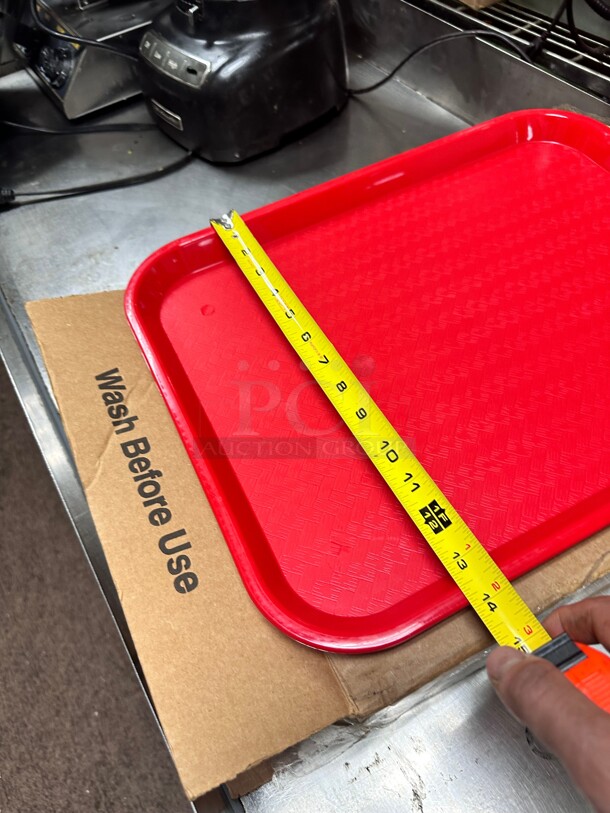 New Carlisle CT141803 Plastic Cafeteria Tray - 17 4/5L x 14W, Red - Image 5 of 7