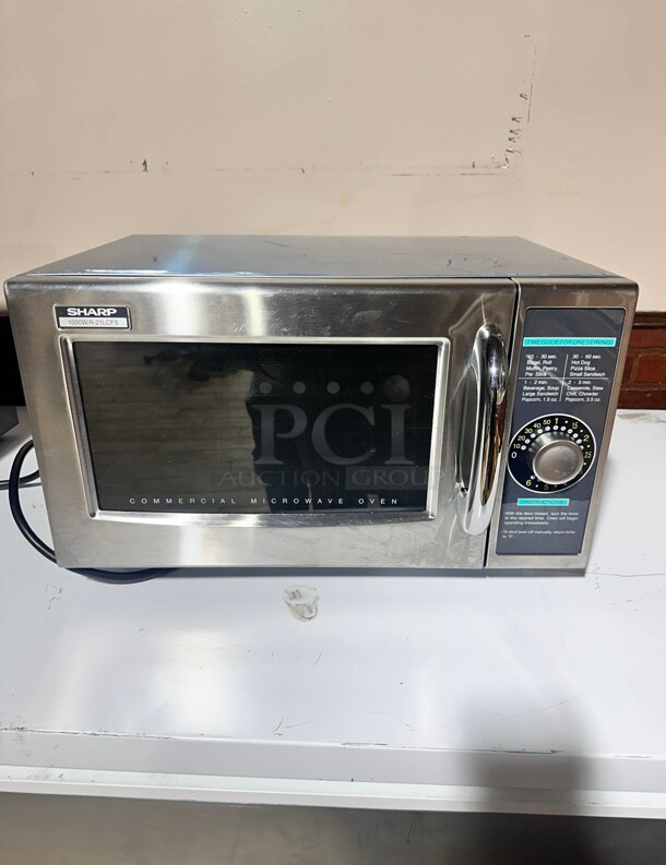 Late Model Sharp R-21LCFS 1000w Commercial Microwave w/ Dial Control, 120v Working - Image 1 of 8