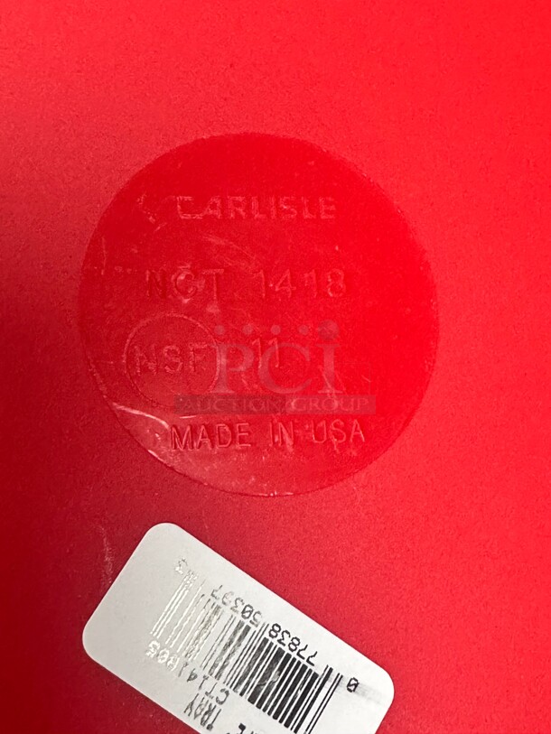 New Carlisle CT141803 Plastic Cafeteria Tray - 17 4/5L x 14W, Red - Image 7 of 7