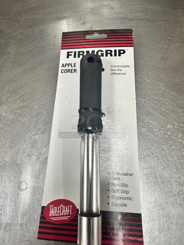 New Tablecraft 10985 8 1/4 inch Apple Corer w/ Ergonomic Soft Grip Handle - Image 2 of 5