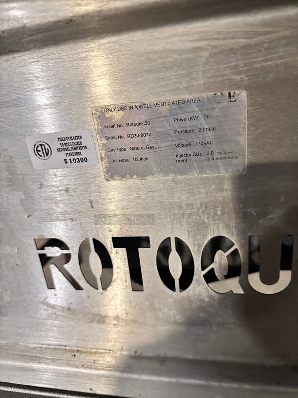 Rotoquip Roti Naan Pita Bread Machine Oven -NON Certified - Gas Working - Image 9 of 10