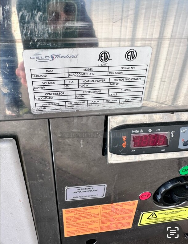 Late Model Gelo Standard 120 Inch SCACCO MATTO Ice Cream Show Case 220 Volt Working - Image 8 of 9