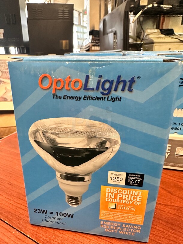 New BRAND NEW OPTOLIGHT CFL Bulbs 23W = 100W equivalent Model# OP-R38-23W 120V Working - Image 5 of 8