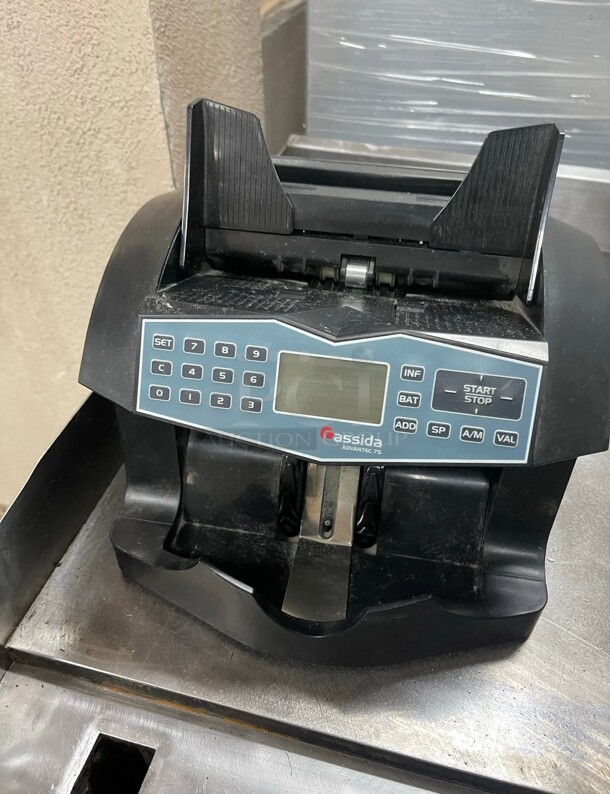 Late Model Cassida Advantec 75 UV Heavy-Duty Bill Counter with Value count and UV Counterfeit Working - Image 5 of 6