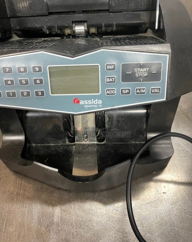 Late Model Cassida Advantec 75 UV Heavy-Duty Bill Counter with Value count and UV Counterfeit Working - Image 6 of 6