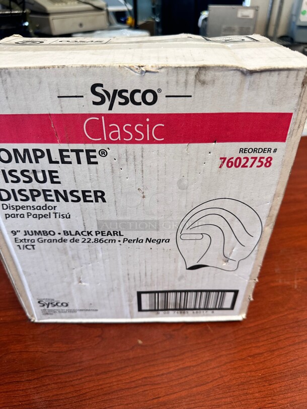 New Sysco Classic Complete Toilet Tissue Dispenser, Black 9 inch Twin Jumbo - Image 4 of 7