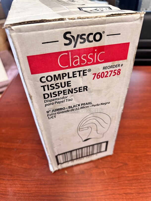 New Sysco Classic Complete Toilet Tissue Dispenser, Black 9 inch Twin Jumbo - Image 7 of 7