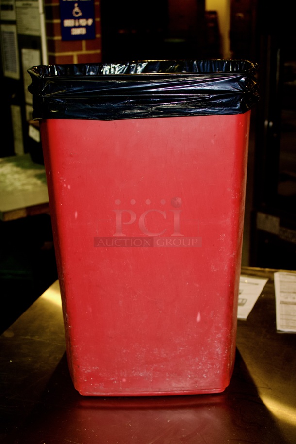 Under Counter Trash Can, Red - Image 3 of 5