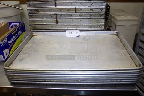 Chicago Metallic 40804 StayFlat Full Size 18 Gauge 18" x 26" Wire in Rim Aluminum Sheet Pans. 8x Your Bid