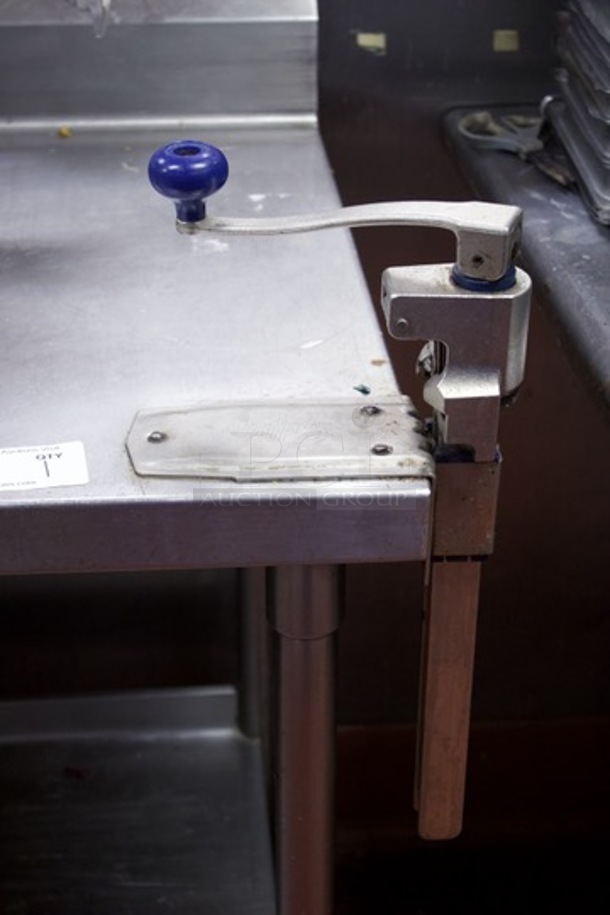 96" Stainless Steel Work Table With Under-shelf & No. 1 Can Opener.  - Image 7 of 9