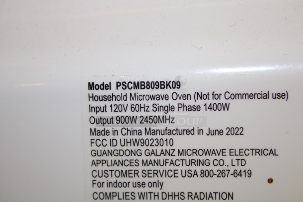 Proctor Silex 0.9 cu ft 900 Watt Power, 11 Power Levels Microwave Oven, Black. 120V 60Hz Single Phase 1400W - Image 5 of 5