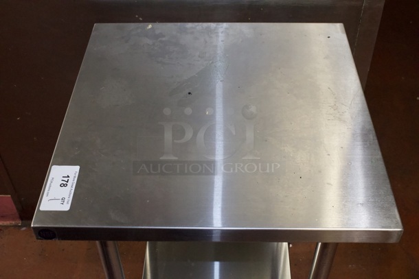 Regency 24" x 24" 18-Gauge 304 Stainless Steel Commercial Work Table with Galvanized Legs and Undershelf - Image 5 of 5