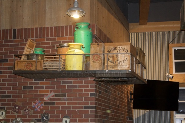 Steel Faux Fire Escape With Ladder & Various Decorations, Wall Mounted - Image 3 of 7