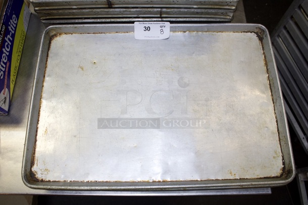 Chicago Metallic 40804 StayFlat Full Size 18 Gauge 18" x 26" Wire in Rim Aluminum Sheet Pans. 8x Your Bid - Image 2 of 2