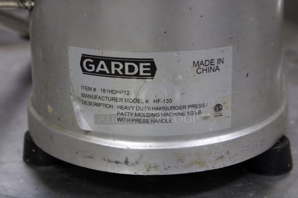 Garde HDHP12 Heavy-Duty 1/2 lb. 5" Hamburger Patty Molding Press with Handle - Image 4 of 5