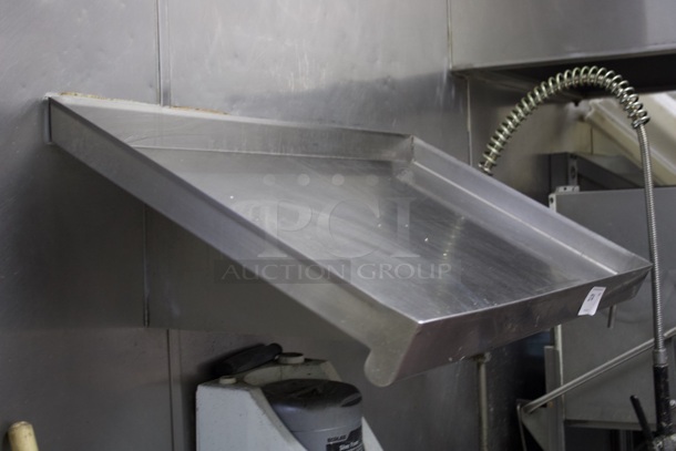 42" Stainless Steel Wall Mounted Slanted Rack Shelf With Drain.  - Image 2 of 3
