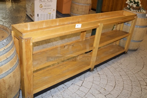 3 Shelf Wood Merchandising Racks. 98x14x36