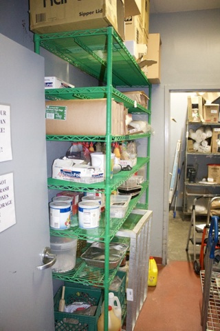 ALL-FOR-ONE Loaded Metro Rack 7 Shelf Full Of To-Go Containers, Materials & Various Ingredients. 