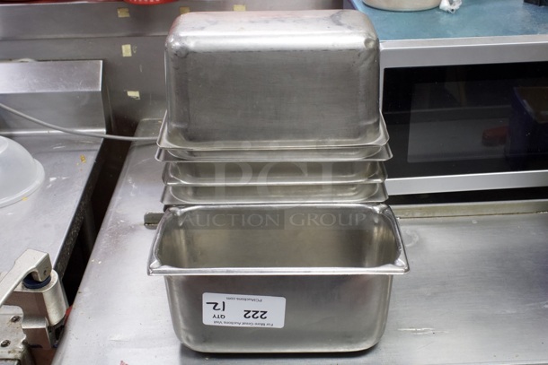 Stainless Steel 1/3 Pans x 6". 12x Your Bid - Image 1 of 3