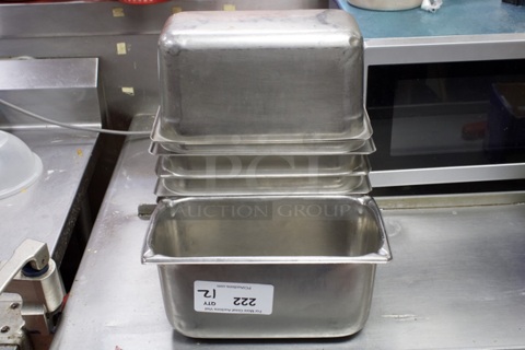 Stainless Steel 1/3 Pans x 6". 12x Your Bid