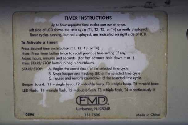 FMP 151-7500 Digital 4 Channel 10 Hour Commercial Kitchen Countdown Timer.  - Image 3 of 3