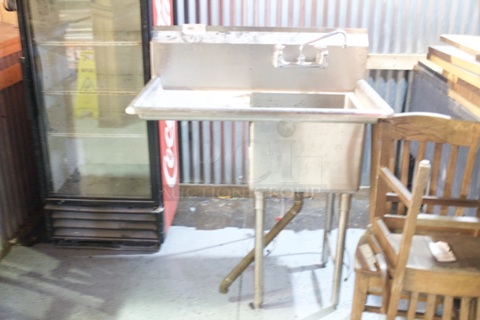 GSW SEE18181L Stainless Steel Single Compartment Sink w/ Left Drain Board, 39-1/8" x 24" x 45"